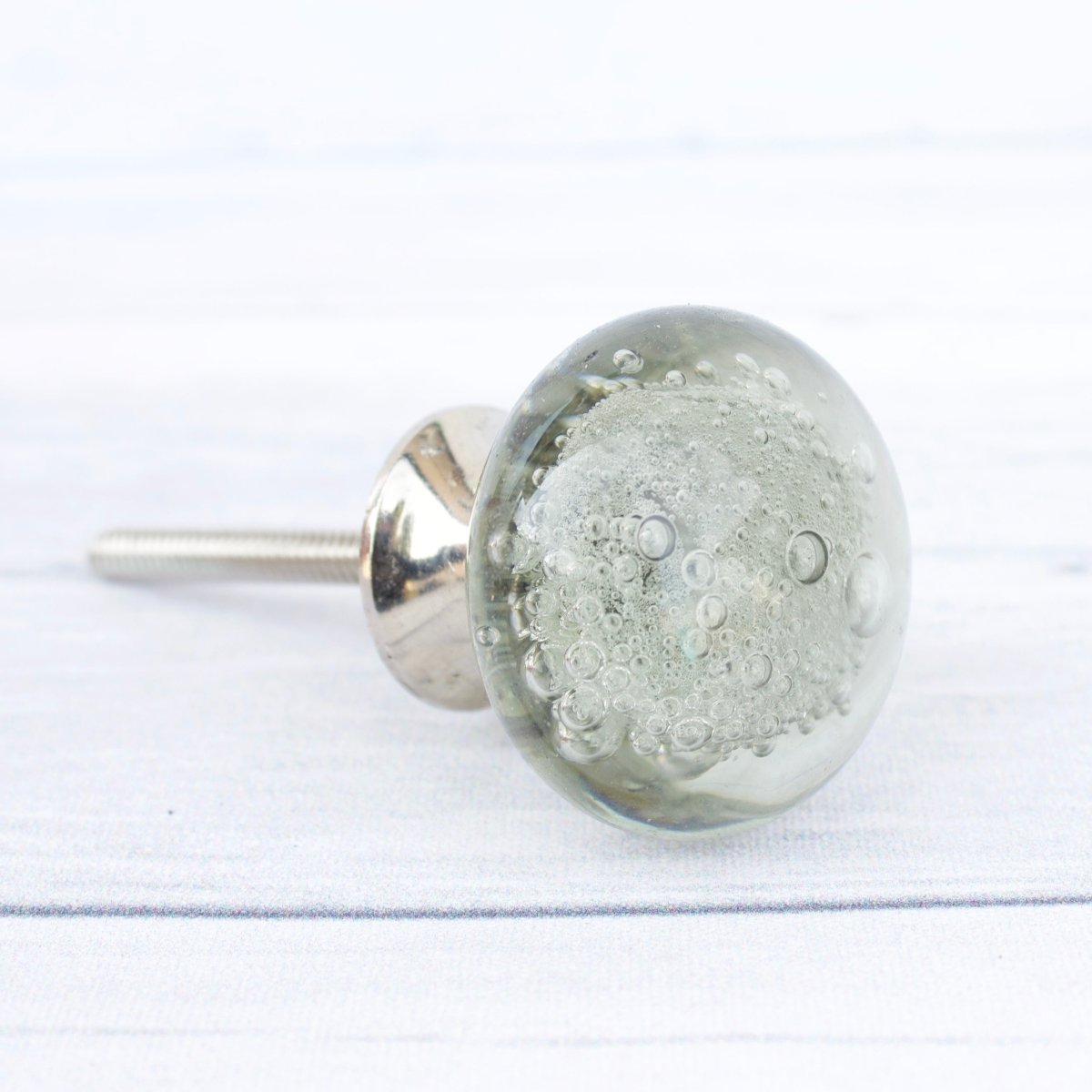 Gray Glass Cabinet Knob with Bubbles - DaRosa Creations