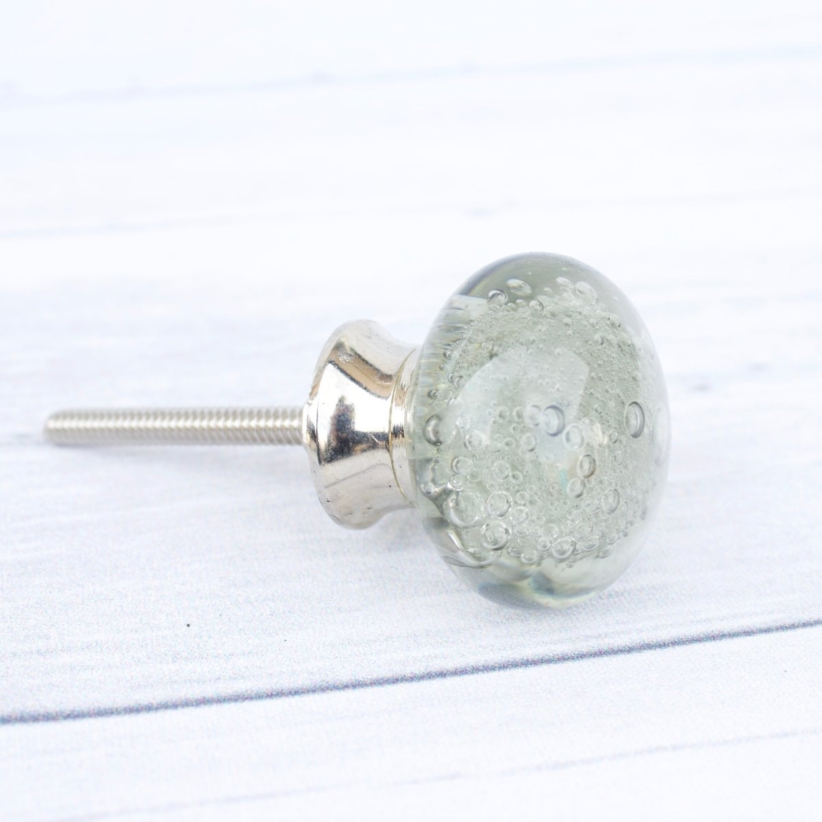 Gray Glass Cabinet Knob with Bubbles - DaRosa Creations
