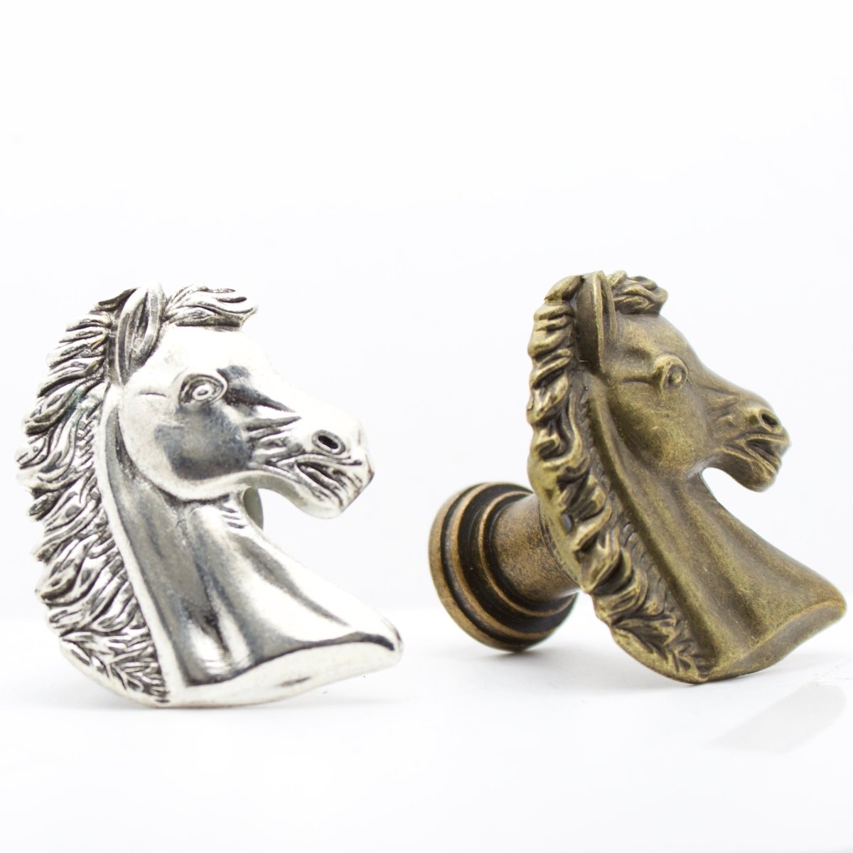 Horse Cabinet Knob in Antique Brass or Silver - DaRosa Creations
