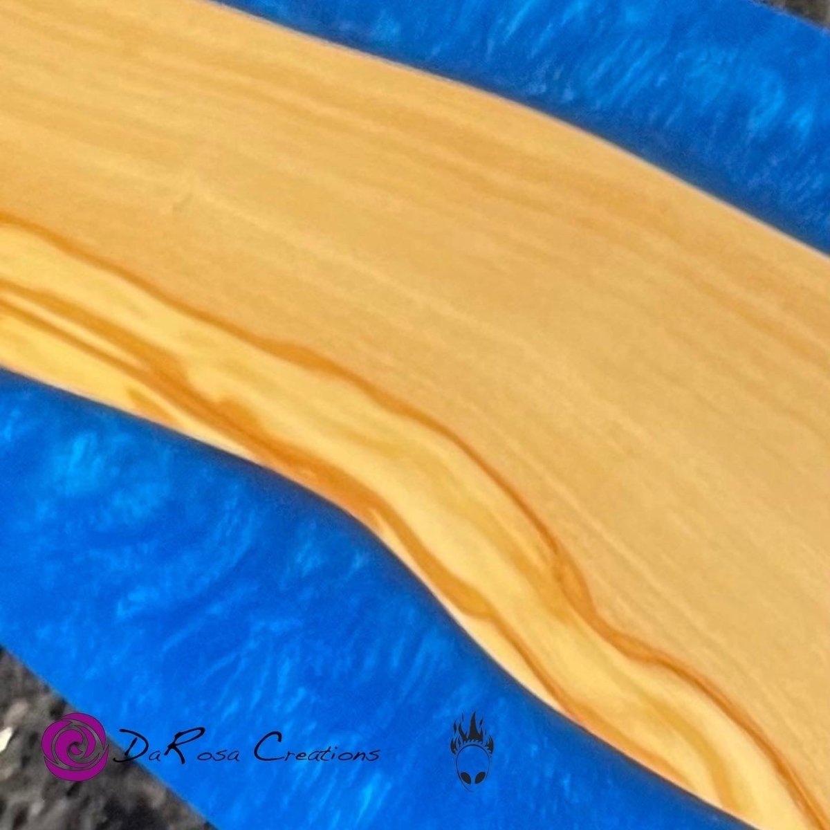 Olive Wood Bathroom Tray with Blue Epoxy - DaRosa Creations