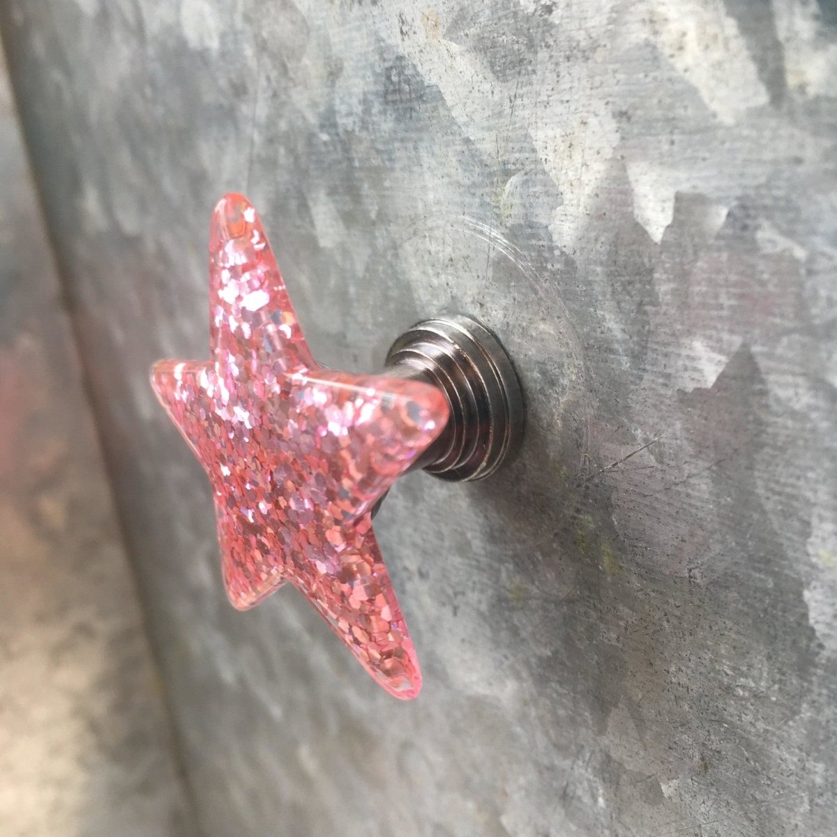 Pink Glitter Star Knob - DaRosa Creations