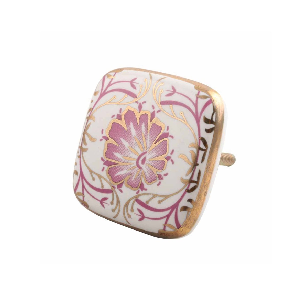 Pink Square Art Deco Knob - DaRosa Creations