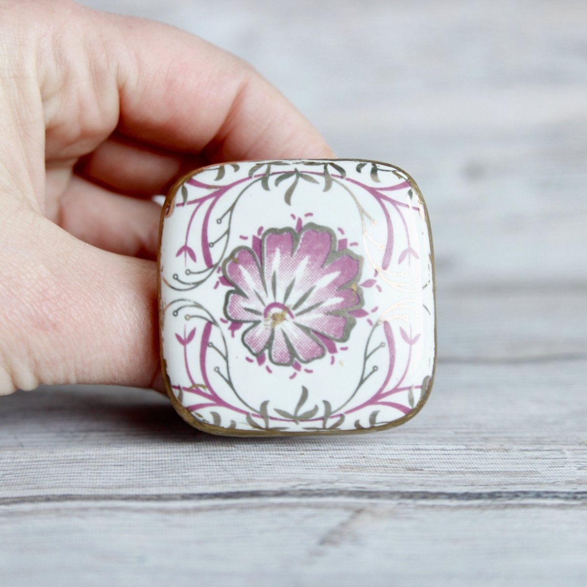 Pink Square Art Deco Knob - DaRosa Creations