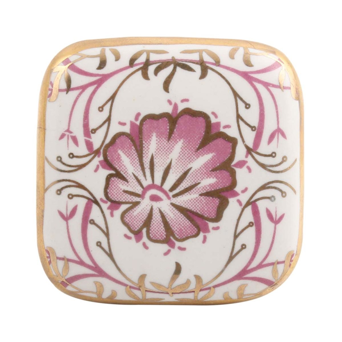 Pink Square Art Deco Knob - DaRosa Creations