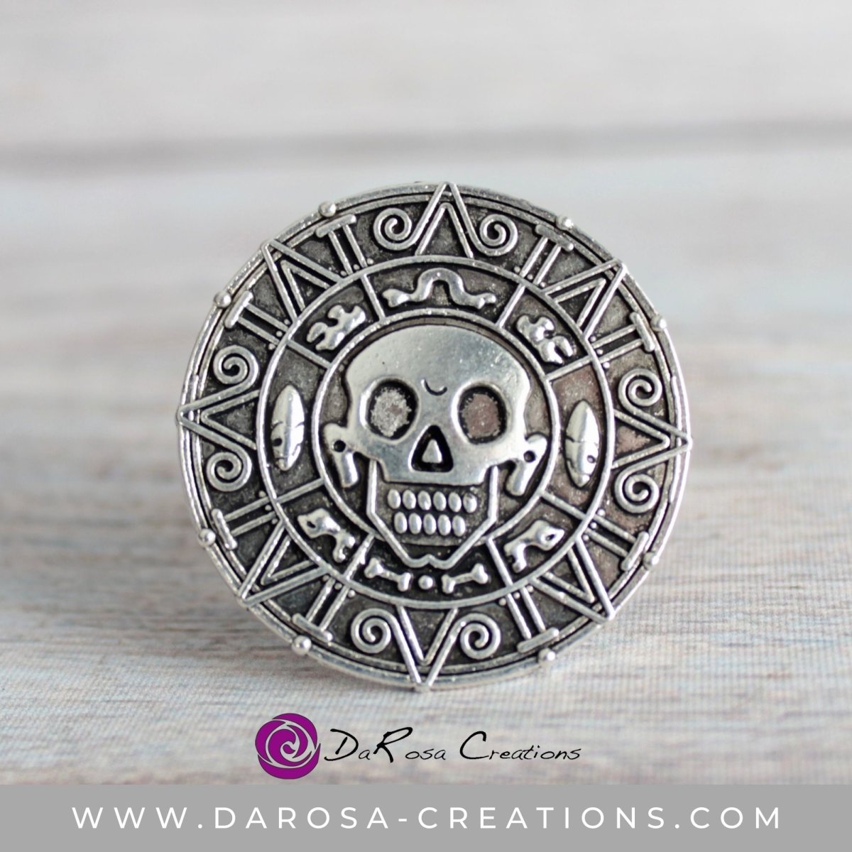 Pirate Skull Drawer Knob in Silver or Brass - DaRosa Creations