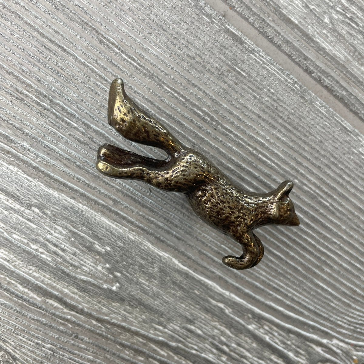 Running Fox Drawer Knob In Antique Brass - DaRosa Creations