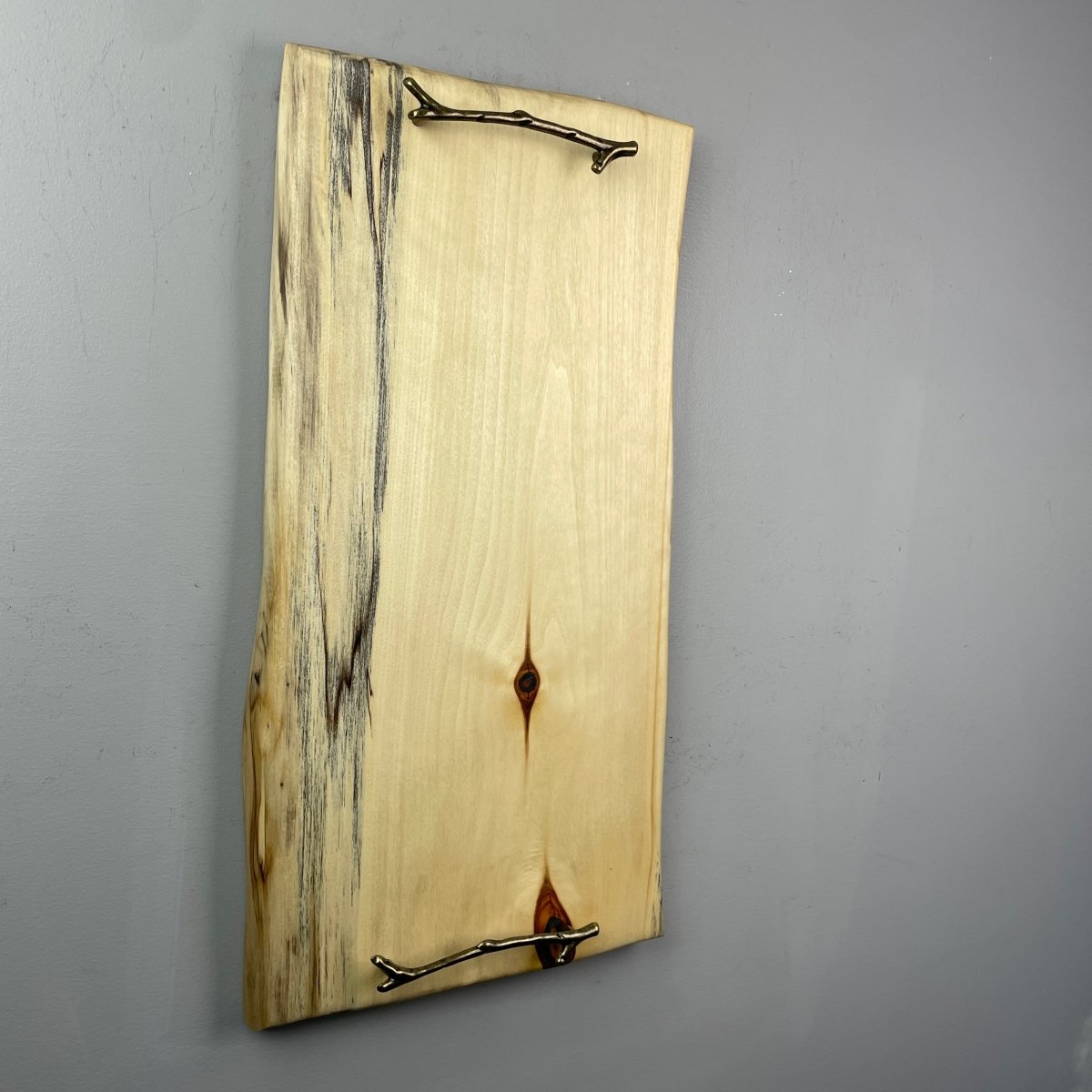 Spalted Maple Charcuterie Board With Antique Brass Handles - DaRosa Creations