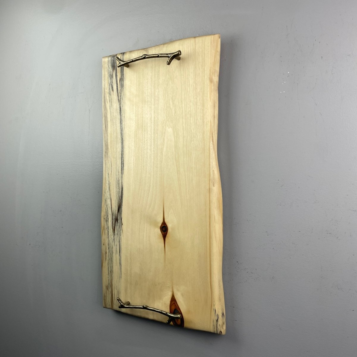 Spalted Maple Charcuterie Board With Antique Brass Handles - DaRosa Creations