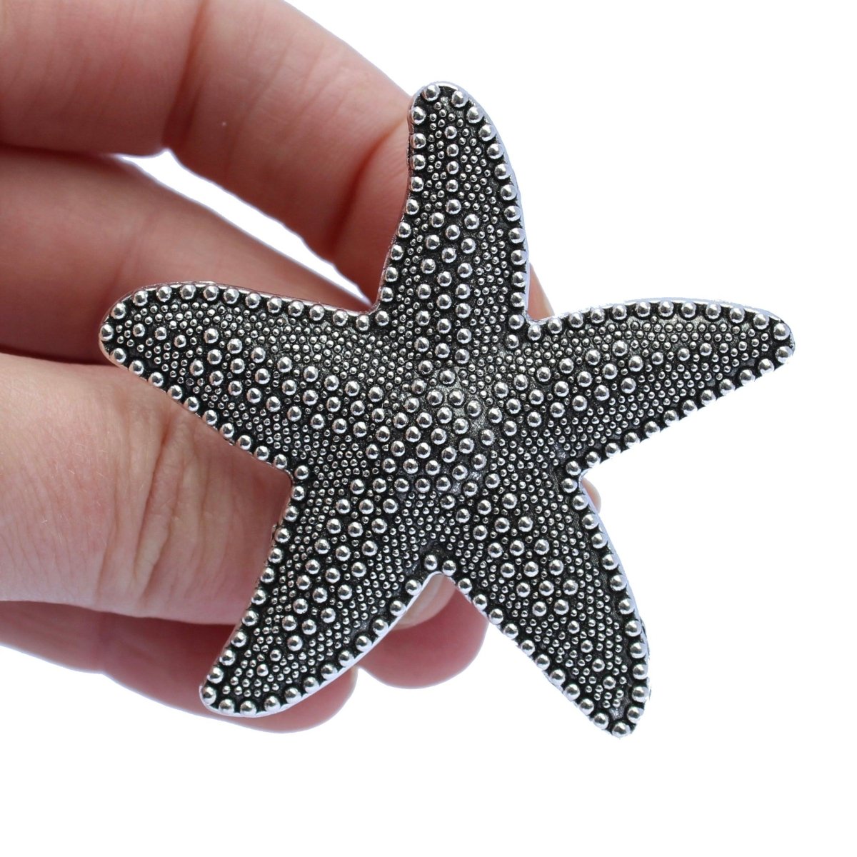 Starfish Drawer Knob in Silver with Dots - DaRosa Creations