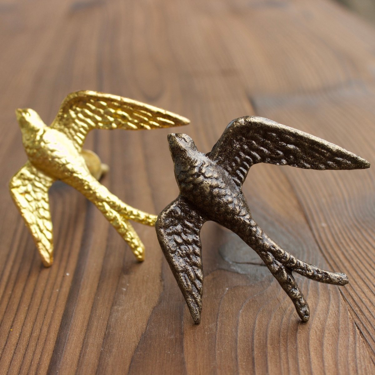 Swallow Knob in Gold or Bronze - DaRosa Creations