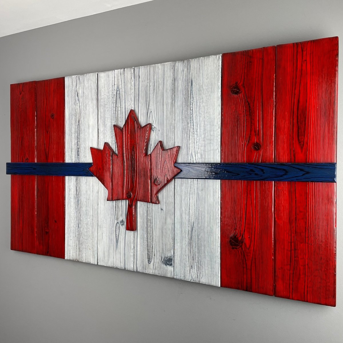 Thin Blue Line Canadian Flag - First Responder Burnt Cedar Flags (FREE SHIPPING) - DaRosa Creations