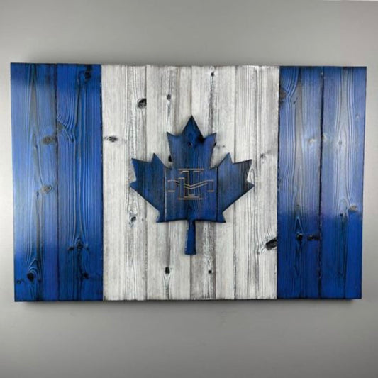 Toronto Maple Leafs Canada Wood Flag 24" x 36" - DaRosa Creations