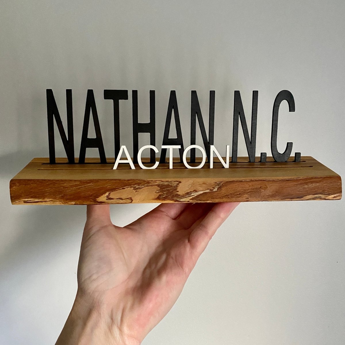 Wood Base with Name (2 lines) - DaRosa Creations