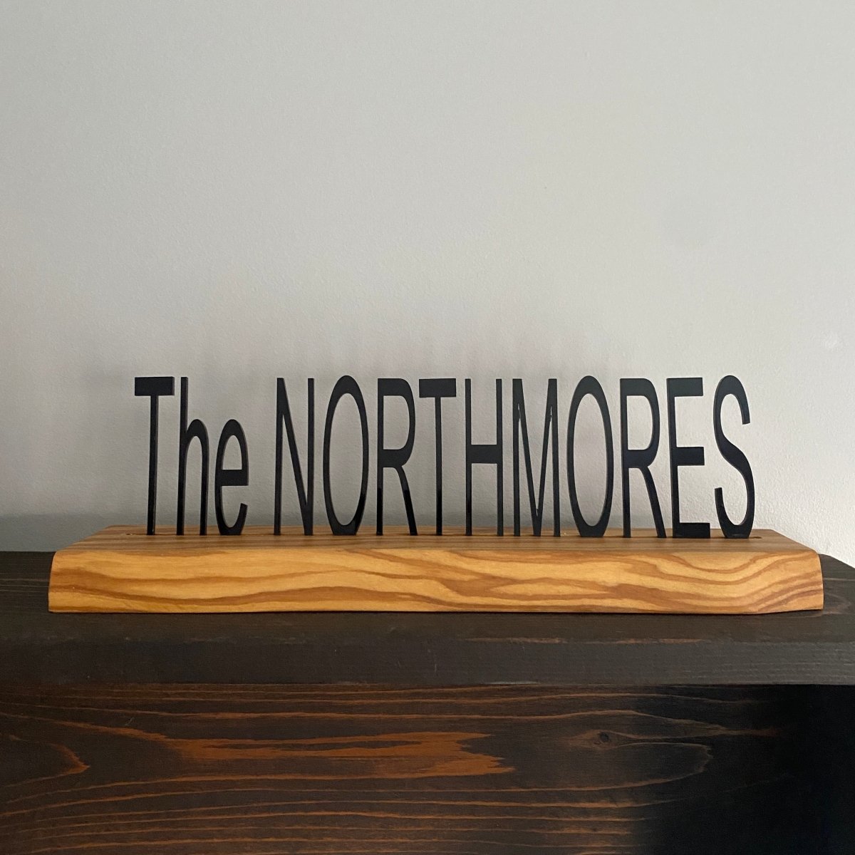 Wood Desk Name Sign with Live Edge - DaRosa Creations