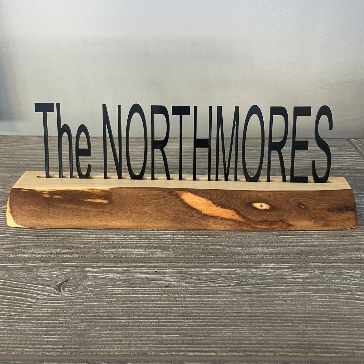 Wood Desk Name Sign with Live Edge - DaRosa Creations