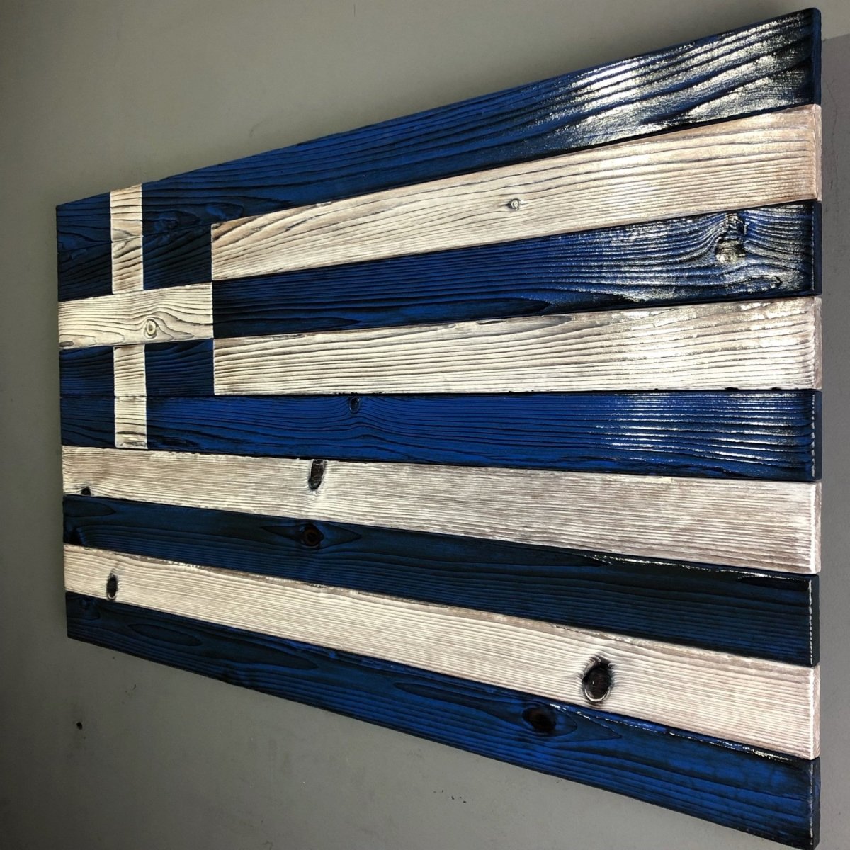 Wooden Flag of Greece 20 x 30 - DaRosa Creations