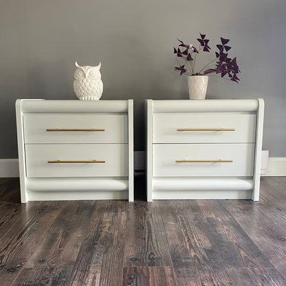 Set of 2 Pastel Nightstands in Seasalt