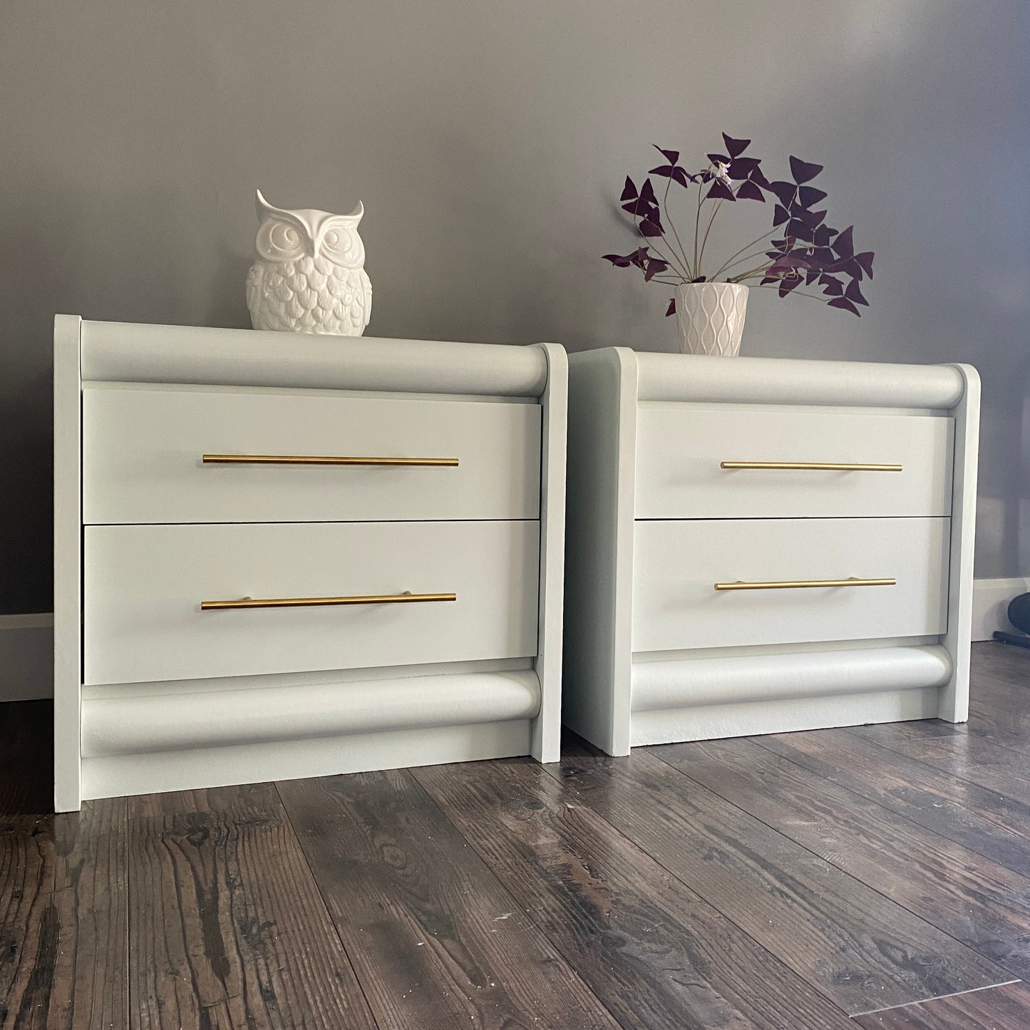 Set of 2 Pastel Nightstands in Seasalt