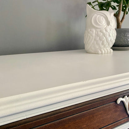 Antique 4 Drawer Malcolm Dresser in White and Walnut