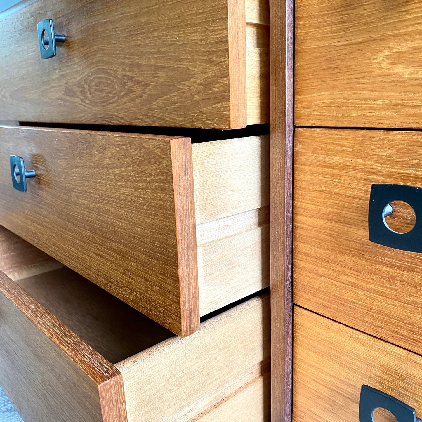 Stunning MCM Dresser Teak with 9 Drawers By RS Associates