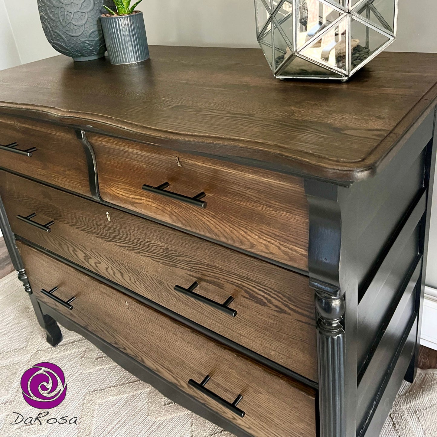 Black Tall Wooden Dresser with Dark Stain - Bedroom Furniture DaRosa Creations Black Tall Wooden Dresser with Dark Stain - Bedroom Furniture DaRosa Creations