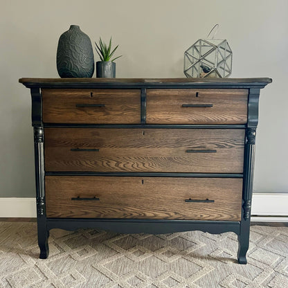Black Tall Wooden Dresser with Dark Stain - Bedroom Furniture DaRosa Creations Black Tall Wooden Dresser with Dark Stain - Bedroom Furniture DaRosa Creations