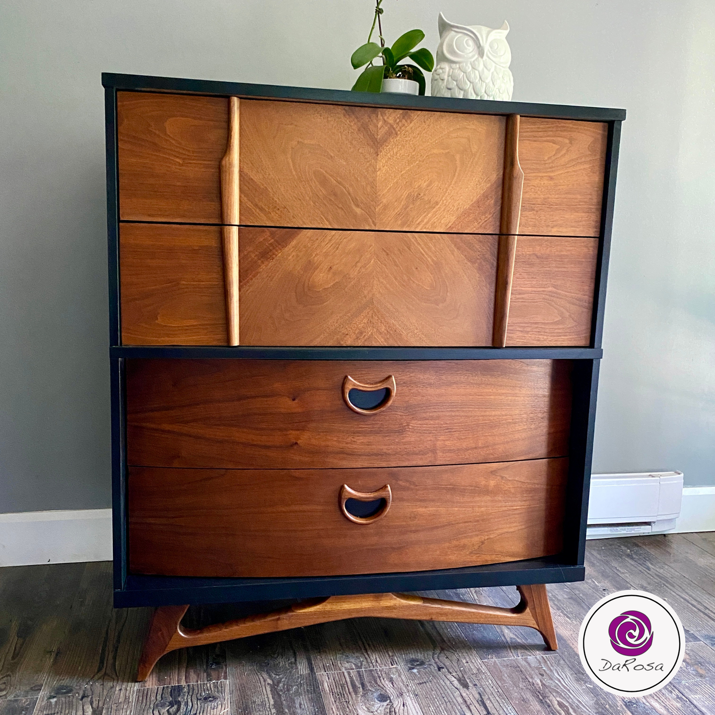 MCM Tall Dresser Black and Wood