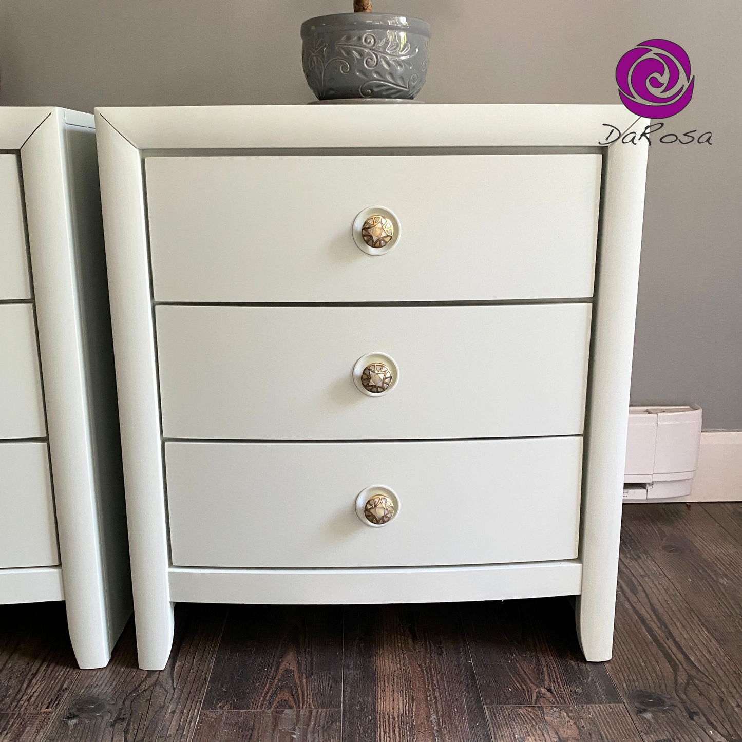 Oversized Nightstands with Bowed Drawers