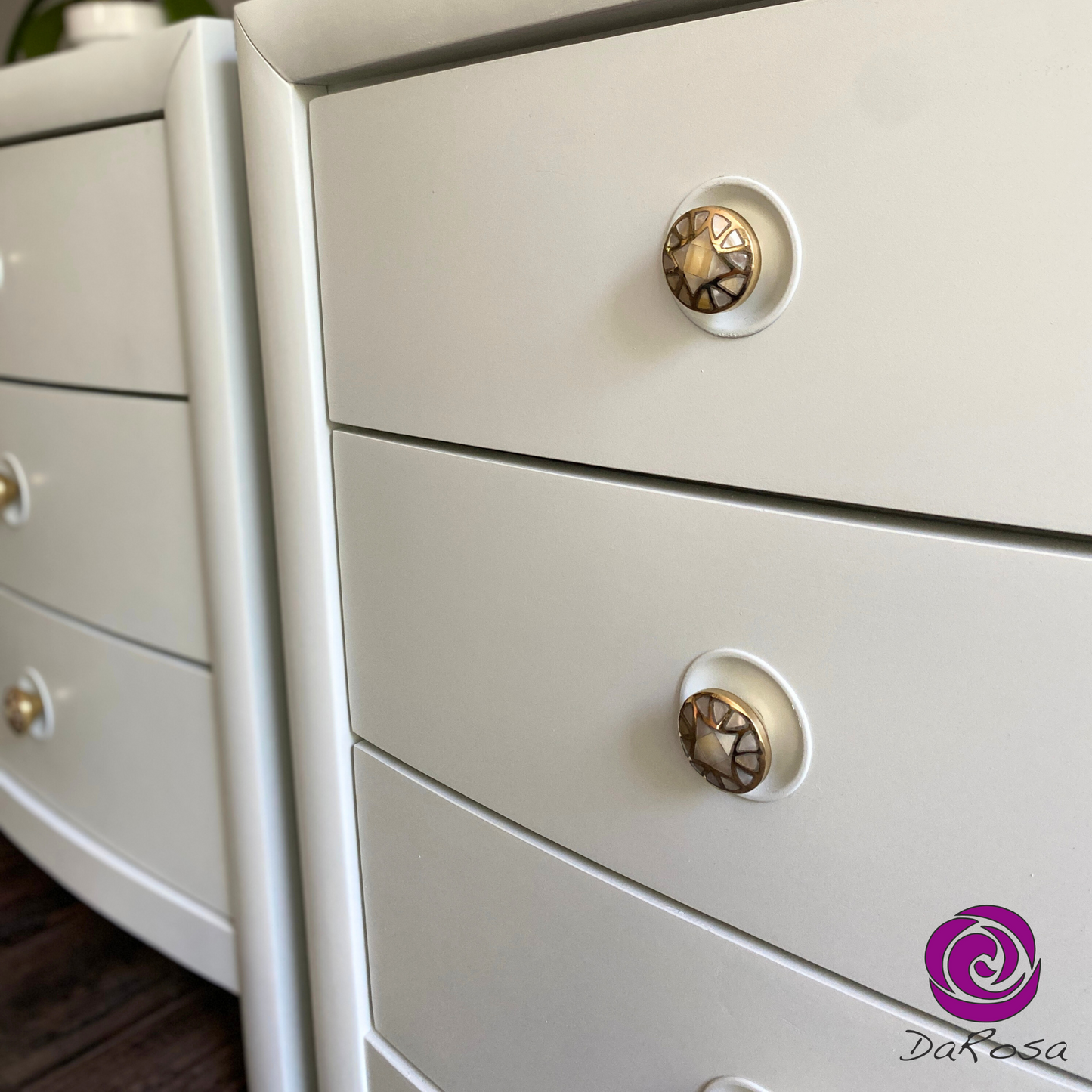 Oversized Nightstands with Bowed Drawers