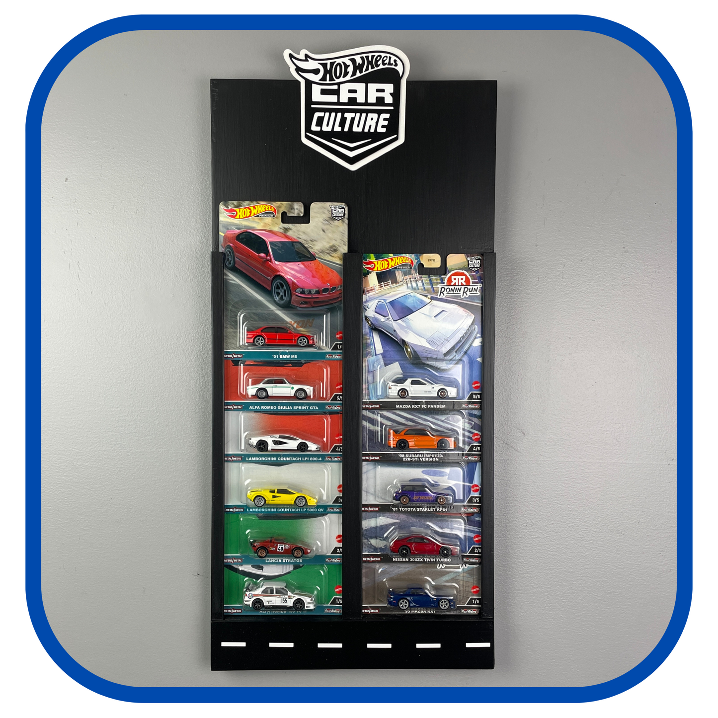 Toy Car Display Shelf 1/64 for HotWheels " Mainline " Blister Packs