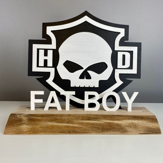 Harley Skull Standing Sign Custom Name