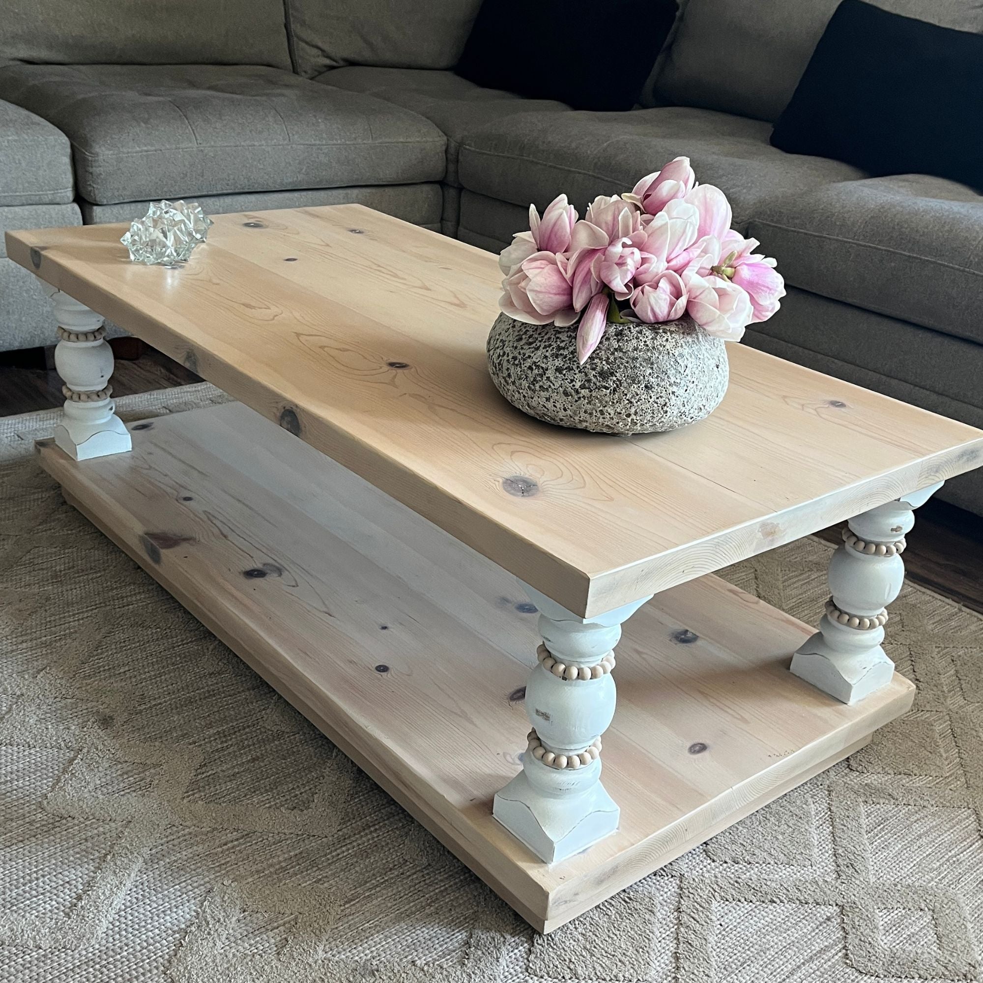 Baluster Table Base Baluster Table Farmhouse Style with White Wash – DaRosa Creations