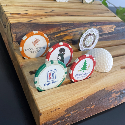 Golf Marker Holder Live Edge Wood