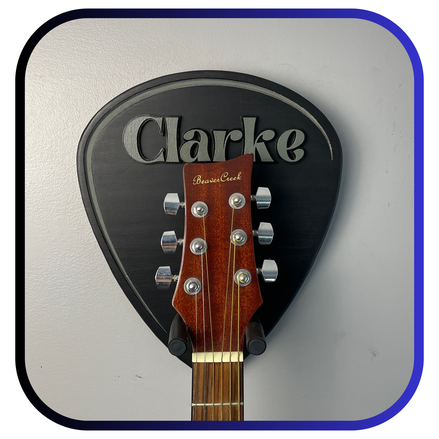 Personalized Guitar Hanger - Guitar Pick Shaped