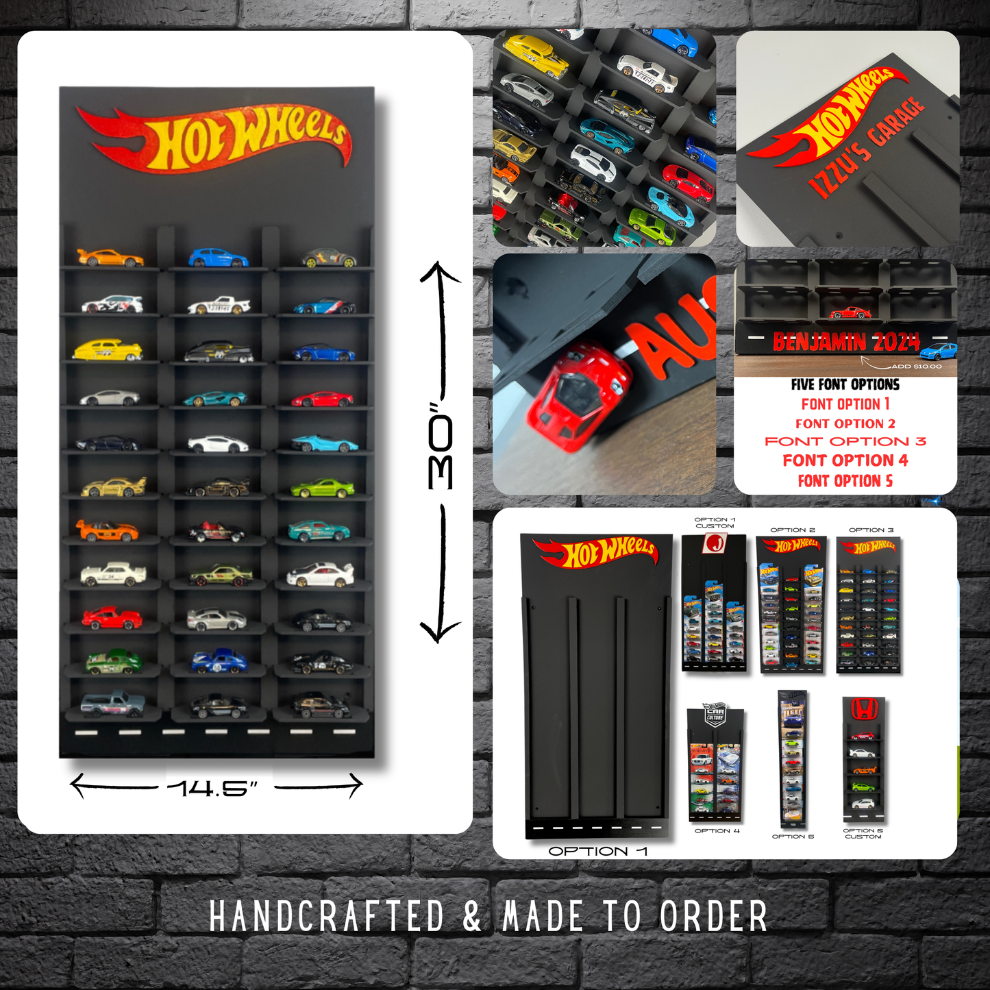 Toy Car Display Shelf 1/64 for HotWheels " Mainline " Blister Packs