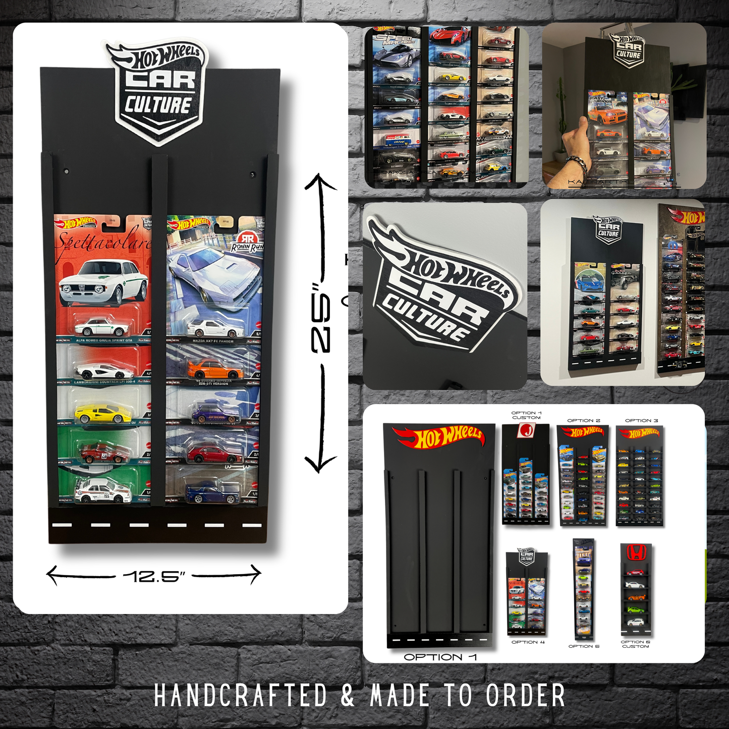 Toy Car Display Shelf 1/64 for HotWheels " Mainline " Blister Packs