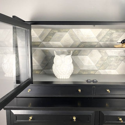 Small Hutch MCM in Black and Gold Hardware