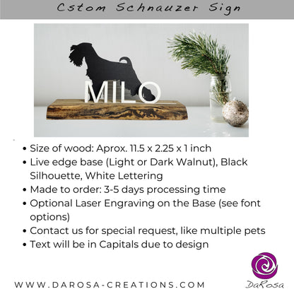 Personalized Schnauzer Name Standing Sign