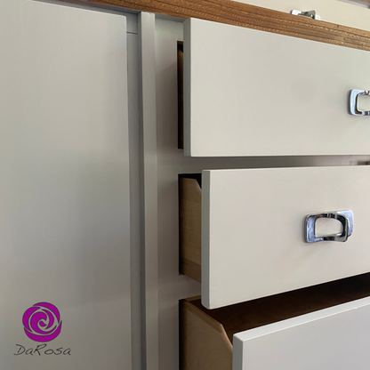 Large White Dresser with Wood Top