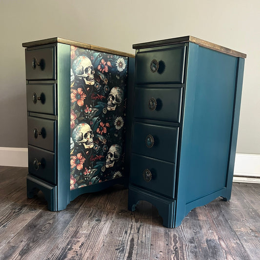 Skull and Flowers Nightstands