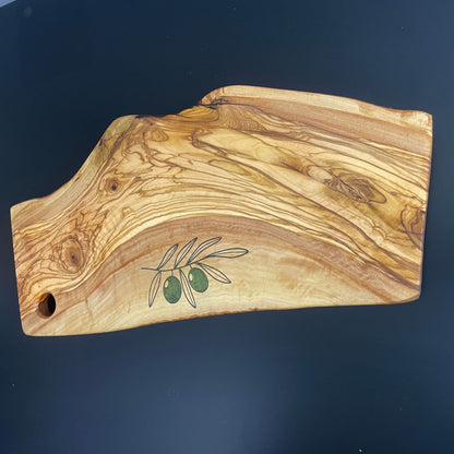 Olive Wood Charcuterie Board with Olive Engraving