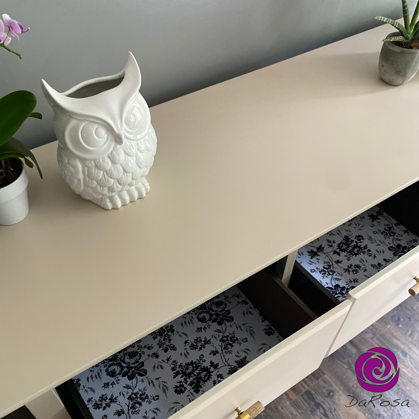 6 Drawer Low Dresser / TV Stand in Beige