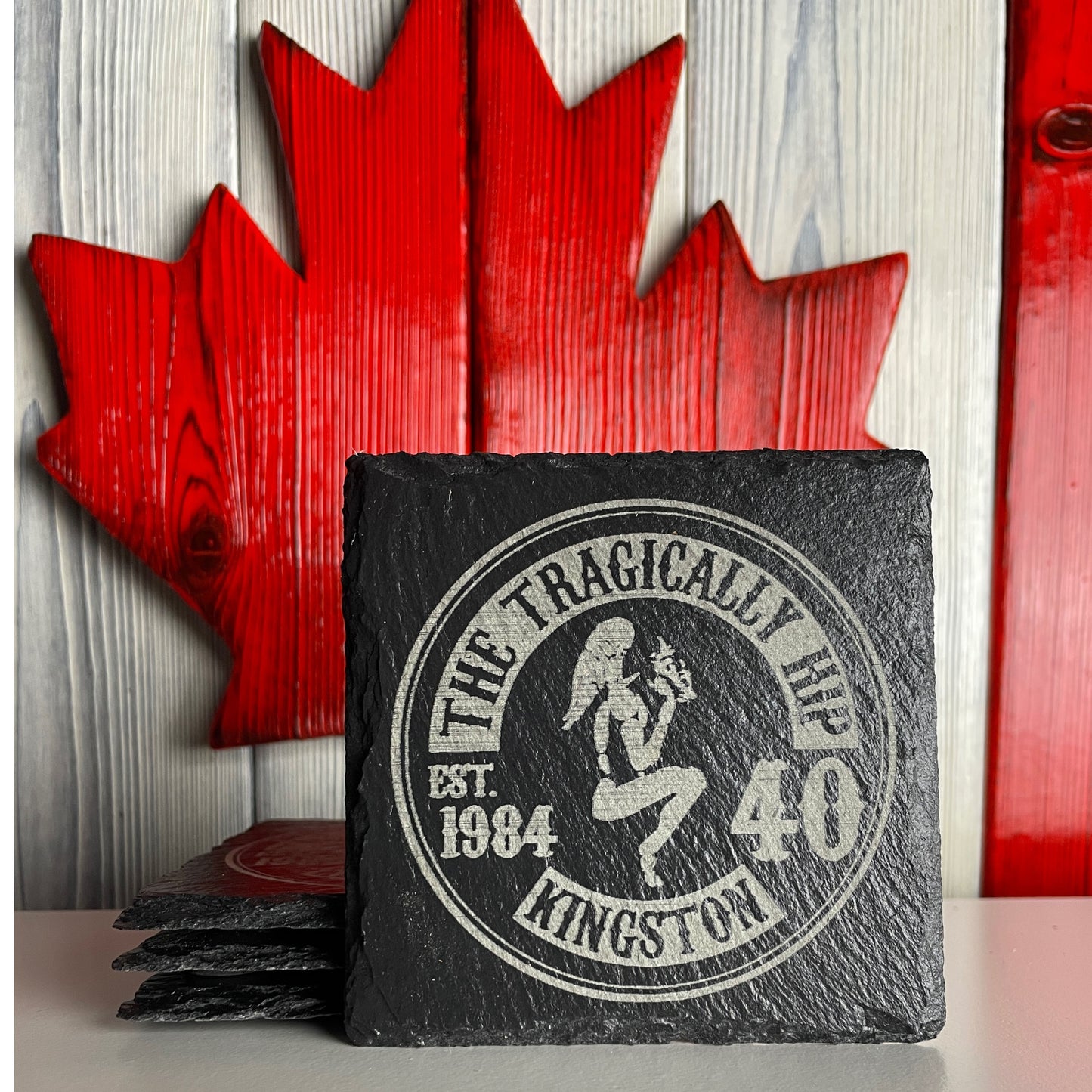 The Tragically HIP 40th Anniversary Slate Coaters Set of 4