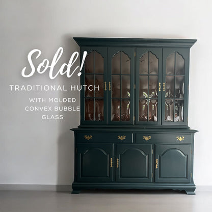 Hutch in Deep Teal With Bubble Glass
