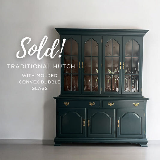 Hutch in Deep Teal With Bubble Glass
