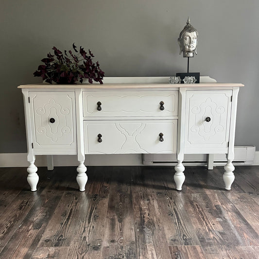 Vintage Refinished Buffet in White