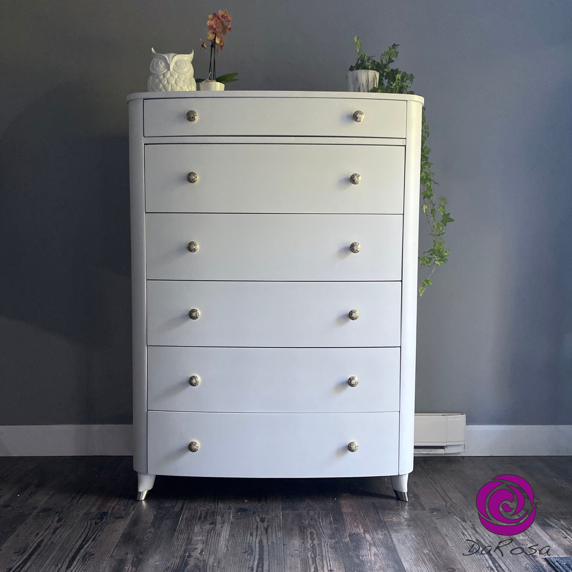 Moder Tall White Dresser with Bowed fronts – DaRosa Creations