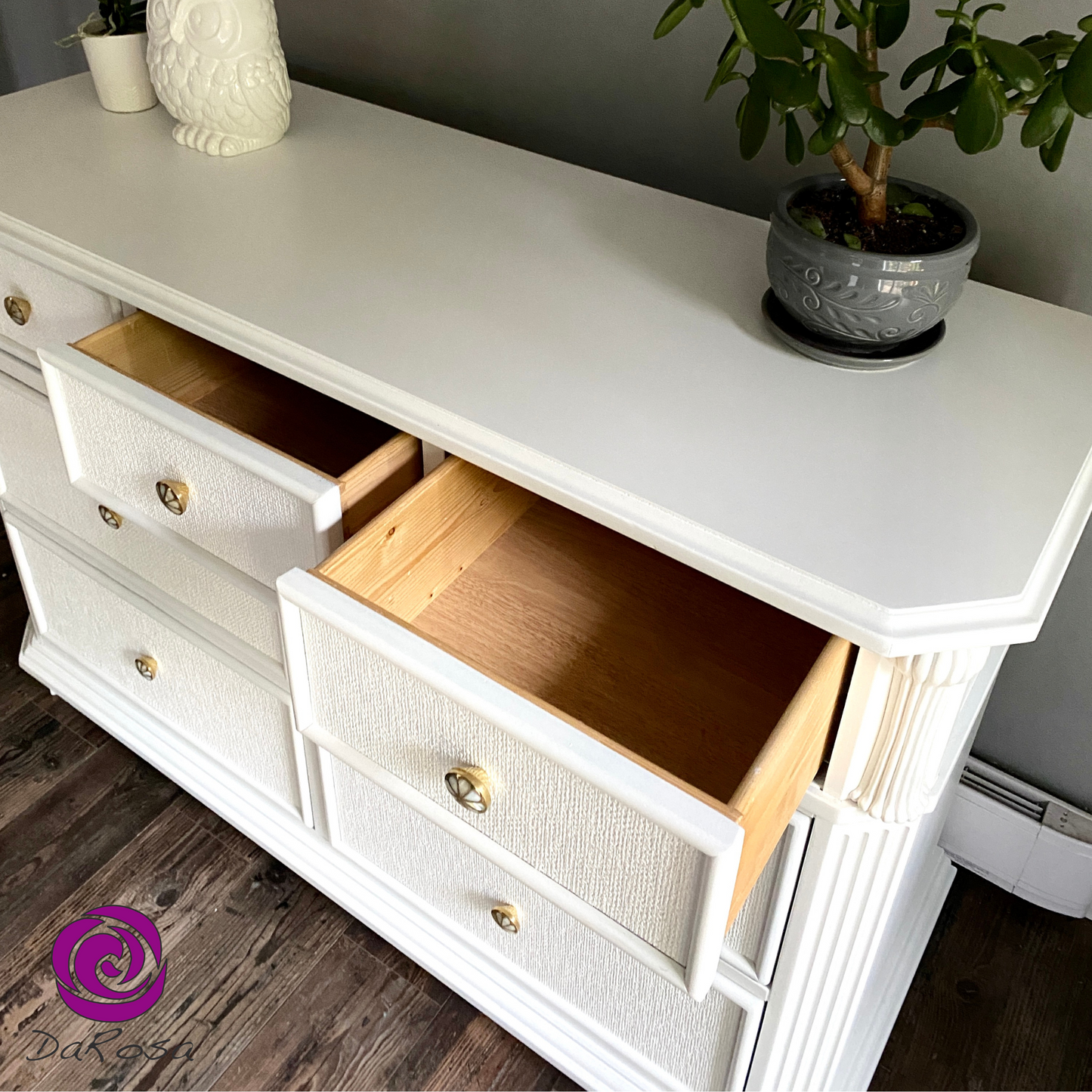 White Wooden Dresser 7 Drawers