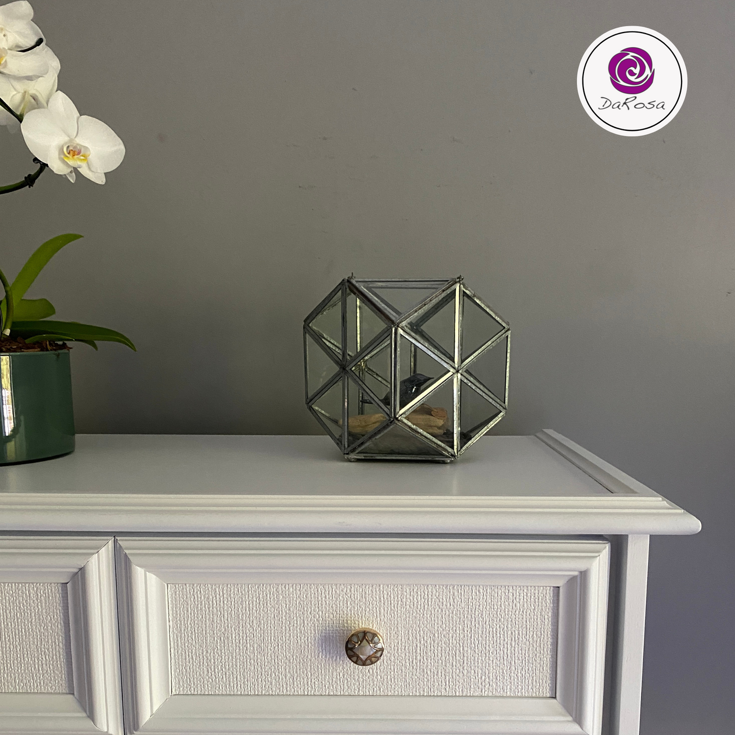 White Tallboy Dresser with Pearl Knobs