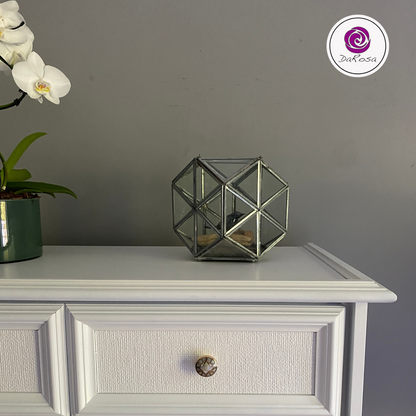 White Tallboy Dresser with Pearl Knobs